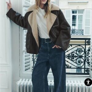 Zara Brown Shepra Lined Jacket in Brown